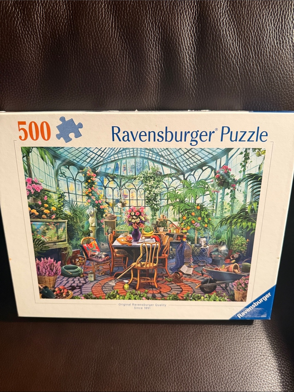 Ravensburger Green house morning 500 piece puzzle.  Complete.  Like new